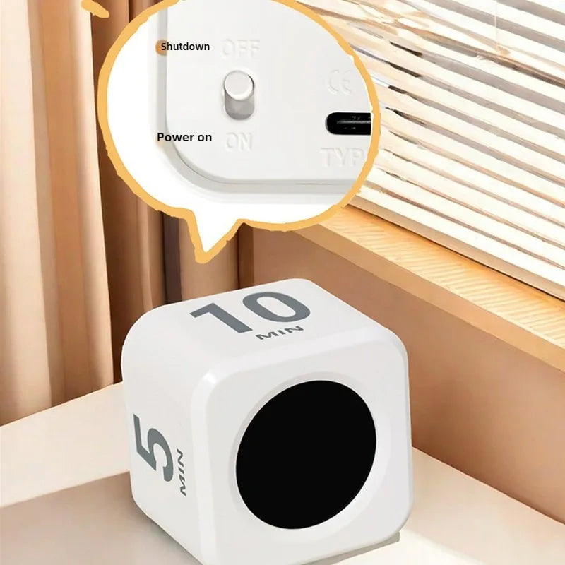Productivity Timer Productivity Cube Timer Gravity Sensor LED Display 4 Preset Time Kids Time Management Kitchen Countdown Timer