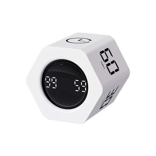 Productivity Timer Productivity Cube Timer Gravity Sensor LED Display 4 Preset Time Kids Time Management Kitchen Countdown Timer