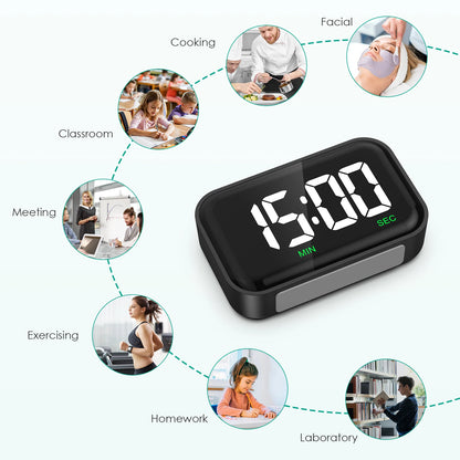 ORIA Magnetic Kitchen Timer for Cooking with Count Up Countdown Digital Timer Battery Powered for Classroom, Teacher, Kids