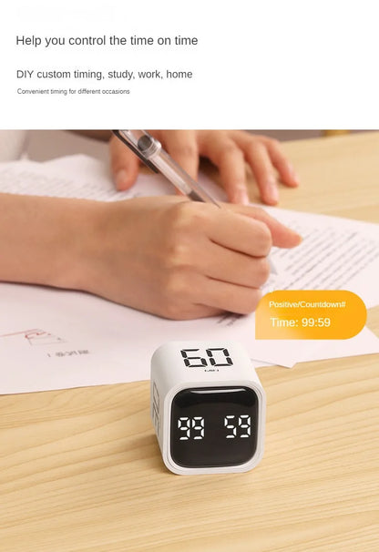 Productivity Timer Productivity Cube Timer Gravity Sensor LED Display 4 Preset Time Kids Time Management Kitchen Countdown Timer