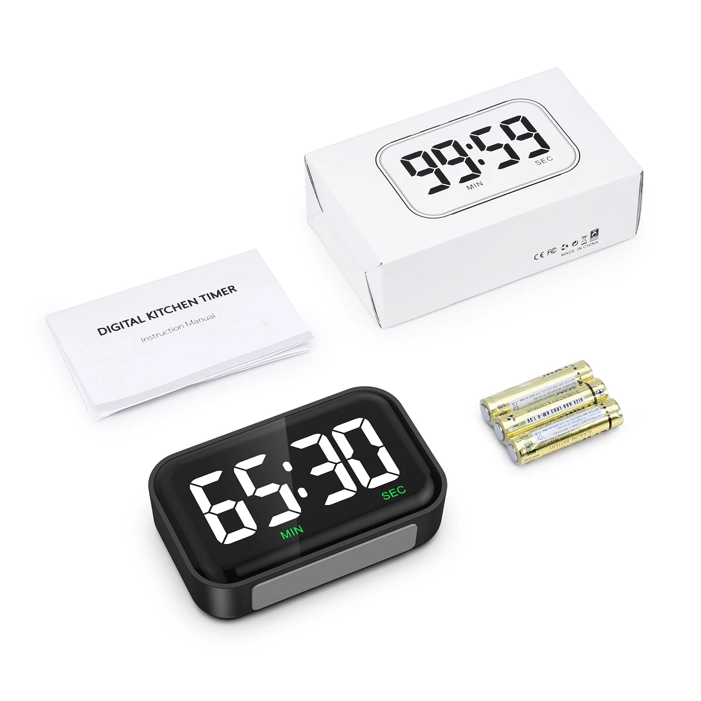 ORIA Magnetic Kitchen Timer for Cooking with Count Up Countdown Digital Timer Battery Powered for Classroom, Teacher, Kids