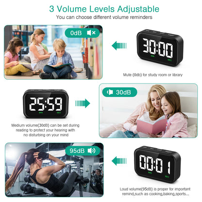 ORIA Magnetic Kitchen Timer for Cooking with Count Up Countdown Digital Timer Battery Powered for Classroom, Teacher, Kids